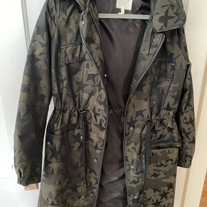 Avec Les Filles Star Pattern Utility Jacket - Black and Green